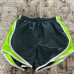Nike shorts - dark green with neon green line. Size xsmall